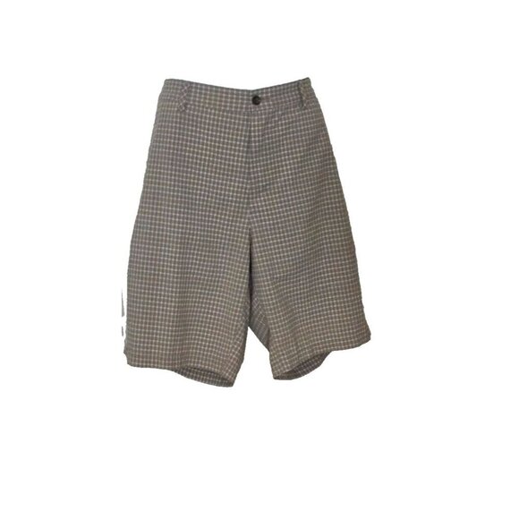 Adidas Golf Shorts Men's Tan Khaki Plaid Flat Front Shorts size 40 - Picture 2 of 8